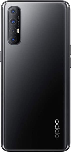Oppo Reno3 Pro rear view showing black gradient finish with quad camera setup and Oppo branding