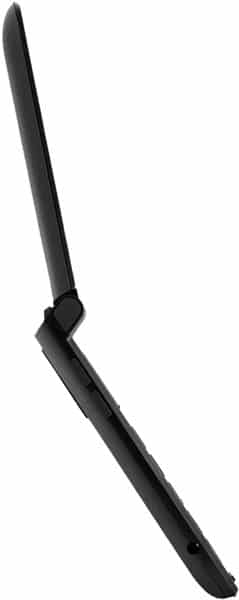 Orbic Journey V smartphone, rear view, showing antenna and dark exterior against white background