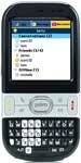 Palm Treo 500v front view, showing screen with menu options and QWERTY keyboard below