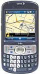 Palm Treo 800w smartphone, front view, displaying a map on screen with physical keyboard below