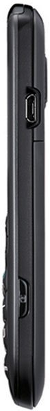 Pantech Link II, side view, closed flip phone with textured dark gray casing