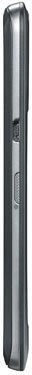 Pantech Flex phone shown from the side, displaying its narrow elongated form factor with dark gray finish