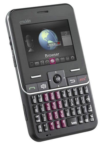PCD MSGM8 messaging phone with sliding QWERTY keyboard and browser screen displayed, front view