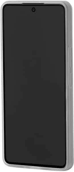 Punkt MC03 phone front view with black screen and gray case