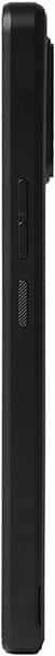Punkt MC03 mobile phone, side view, showing black rectangular body with minimal buttons and speaker grille