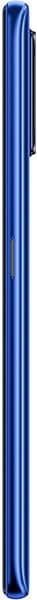 Realme 7 Pro smartphone in blue, shown from the side profile displaying its slim rectangular body and curved edges