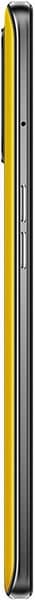 Realme GT 5G, side view showing black body with yellow accent stripe running vertically along the edge