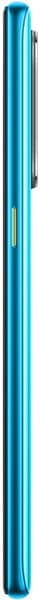 Realme X2 side view, showing the device's elongated blue body with curved edges and power button