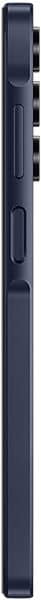 Samsung Galaxy A15 5G, side view showing dark blue phone with volume and power buttons along the edge
