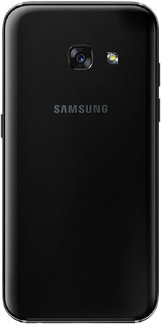 Samsung Galaxy A3 (2017) rear view showing black back panel with camera and LED flash