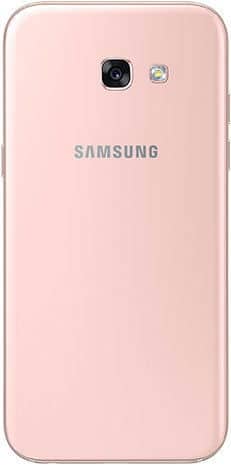 Samsung Galaxy A5 (2017) rear view, pink, showing camera and flash