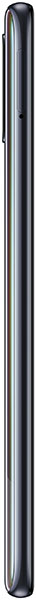 Samsung Galaxy A51 rear view, black finish, shown vertically