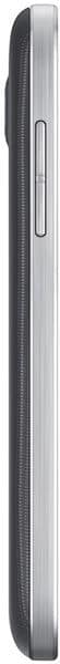 Samsung Galaxy Core Advance, side view, showing silver body with textured back and curved edges
