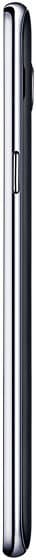 Samsung Galaxy J7 smartphone, rear view, black with metallic silver trim along edges