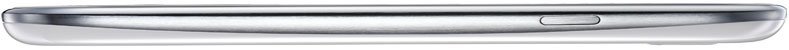 Samsung Galaxy S III viewed from the side, showing its slim profile and curved edges in silver and black