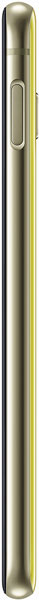 Samsung Galaxy S10e, side view, in green with vertical power button visible