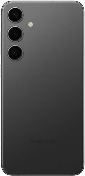Samsung Galaxy S24+ rear view showing three camera lenses on dark gray back panel