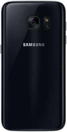 Samsung Galaxy S7 rear view, black, showing camera and Samsung logo