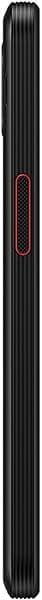Samsung Galaxy Xcover 6 Pro rear view, showing vertical ribbed black design with red accent detail