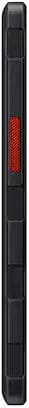 Samsung Galaxy Xcover 7 Pro, rear view, black with red accent stripe along lower edge