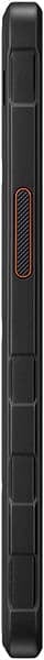 Samsung Galaxy Xcover 7 rear view, black rugged smartphone with textured back and red accent line