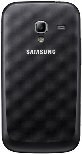Samsung Galaxy Ace 2 rear view, black textured back with camera and flash