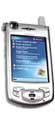 Samsung i700 smartphone displayed front-facing, showing blue screen with stylus attached to top edge
