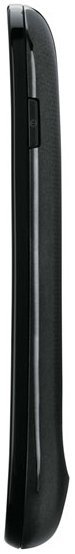 Samsung Nexus S, side view, showing curved black body and screen edge