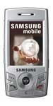 Samsung SGH-E890 mobile phone, front view, with silver casing and small screen displaying an image