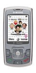 Samsung SGH-T739 Katalyst phone, front view, with colorful screen display and numeric keypad