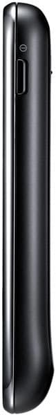Samsung Tocco Lite 2 side view, showing black candybar phone with curved edges and minimal buttons