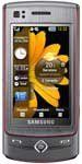 Samsung Tocco Ultra phone, front view, with gold and black interface displayed on screen