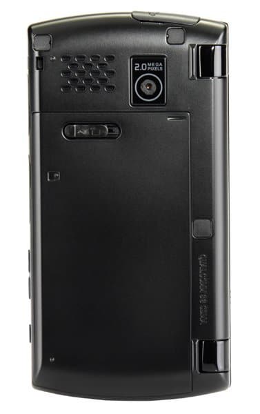 Rear view of Sanyo Incognito flip phone with 2.0MP camera, speaker grill, and multiple buttons and panels visible.
