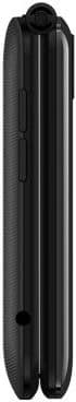 Side view of closed Schok Flip phone, highlighting hinge design, two side buttons, and a headphone jack.