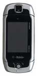 Sidekick 3 mobile device, front view, with silver and black casing and dark screen