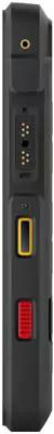 Sonim XP8 rugged phone viewed from the side, showing black casing with orange and red accent buttons and ports along its length