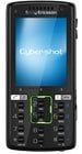 Sony Ericsson K850i phone, front view, with blue display screen and numeric keypad