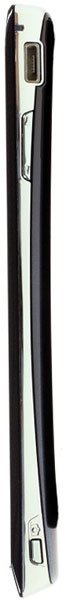 Sony Ericsson Xperia Ray, front and side views, black candybar phone with silver accents and display screen