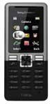 Sony Ericsson T280a, front view, black candybar phone with numeric keypad and small display screen