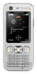 Front view of silver Sony Ericsson W890i showing small color screen with music playback, keypad, and navigation controls.