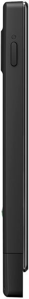 Sony Xperia sola, side view, black smartphone with curved edge and control buttons