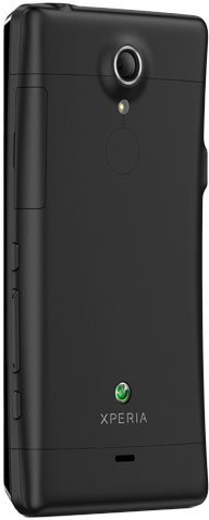 Sony Xperia TL rear view, black phone showing camera lens and Xperia branding