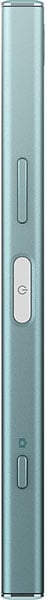 Sony Xperia XZ1 Compact rear view, showing blue-green finish with camera lens and speaker grilles