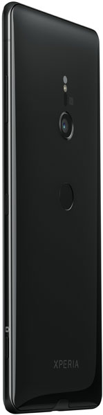 Sony Xperia XZ3 rear view, black phone with camera and fingerprint sensor visible