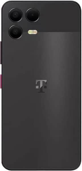 T-Mobile REVVL 8 Pro rear view showing black finish, triple camera setup, and T-Mobile logo