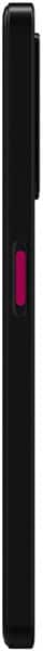 T-Mobile REVVL V+ 5G phone shown from the side, displaying black back with magenta accent button