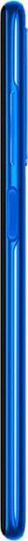 TCL 20 5G smartphone, side view, in blue with rounded edges and camera lens visible