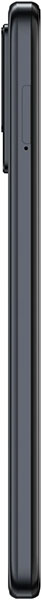 TCL 408 phone, front view, displaying narrow rectangular shape with dark screen and side button
