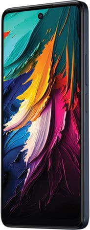 Front view of TCL 50 XE NxtPaper 5G showing edge-to-edge display, centered front camera, and slim dark frame.
