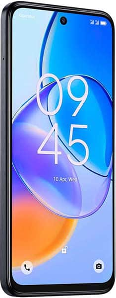 TCL 60 smartphone, front view, displaying colorful gradient wallpaper with time 09:45 on screen